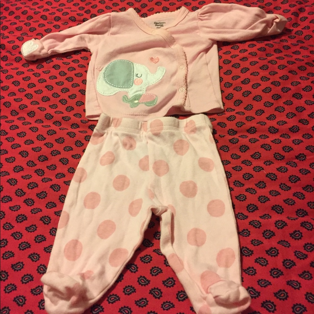 Pink preemie outfit.